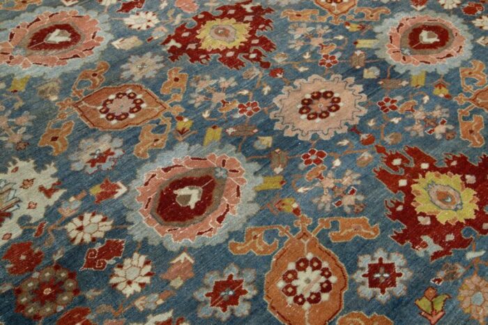 10 x 14 allover floral designed bidjar persian wool rug in blue 0436