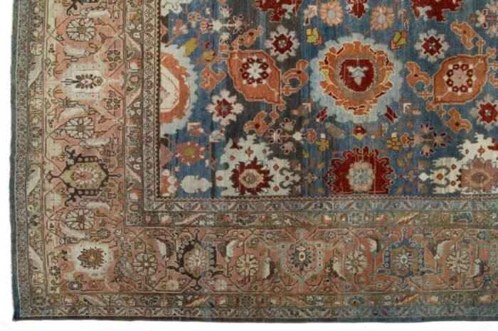 10 x 14 allover floral designed bidjar persian wool rug in blue 5002