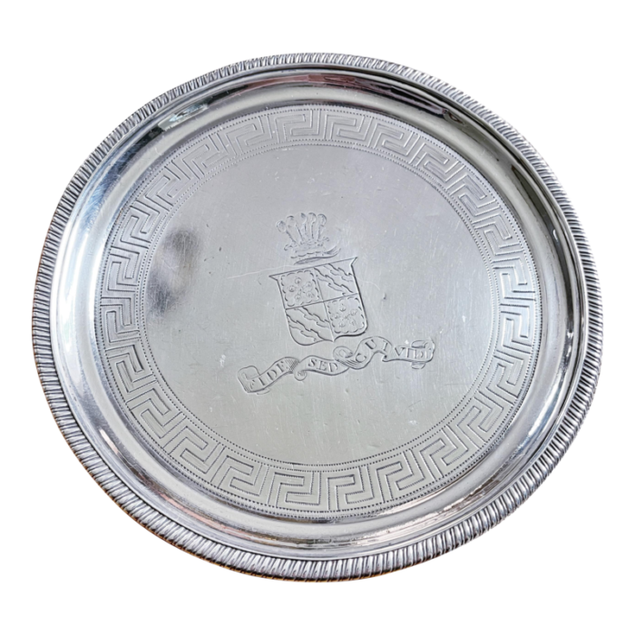 1802 english sterling silver wine coaster with armorial 2392