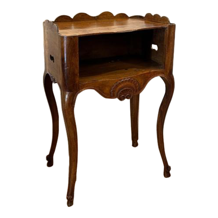 18th century french louis xv style walnut and beech side table 2082