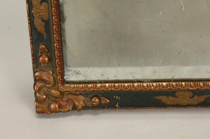 18th century italian baroque looking glass mirror in period partially gilt frame 5732