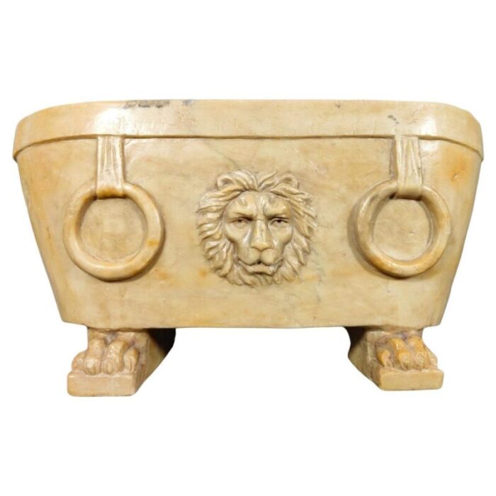 18th century roman marble lion bath 1