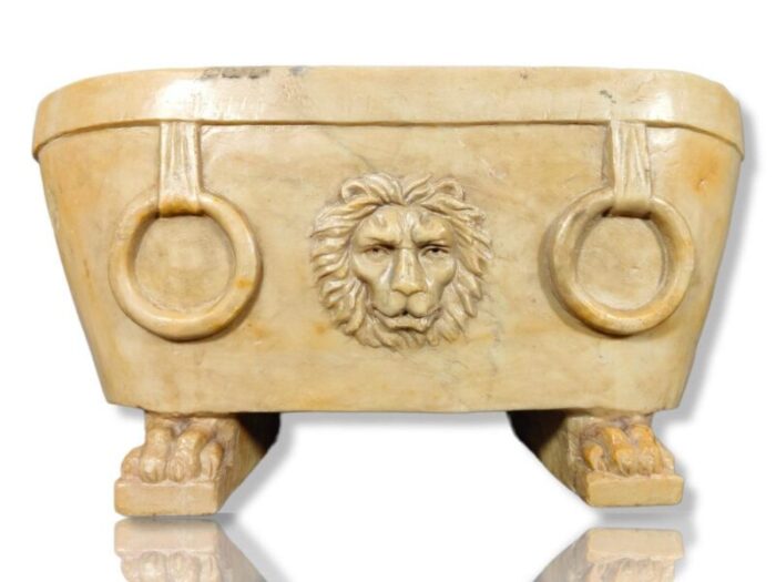 18th century roman marble lion bath 4