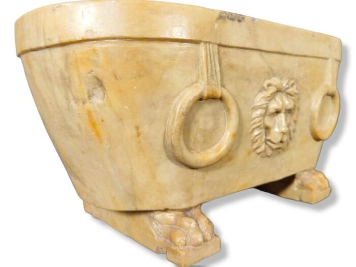 18th century roman marble lion bath 6