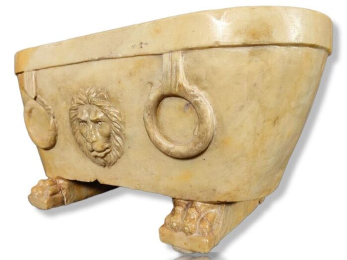 18th century roman marble lion bath 8