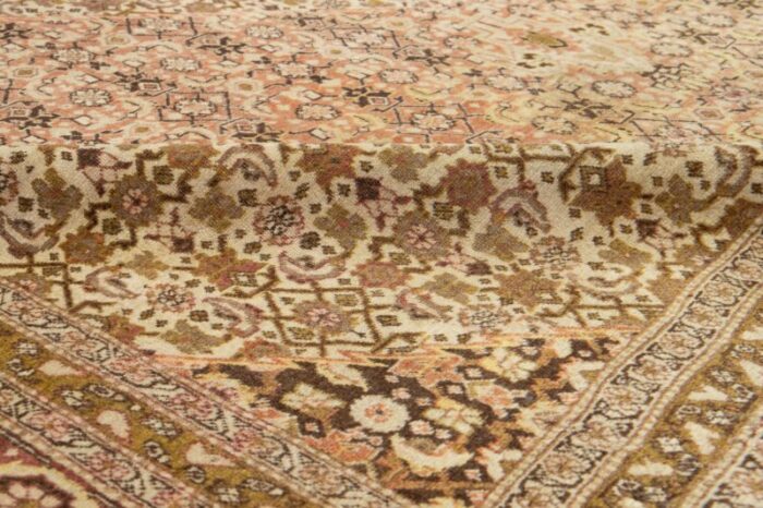 1900s handmade persian tabriz wool rug in beige with allover design 5334