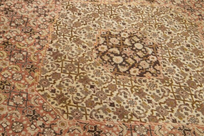 1900s handmade persian tabriz wool rug in beige with allover design 7040