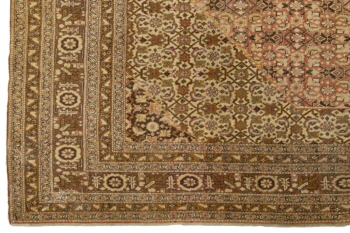 1900s handmade persian tabriz wool rug in beige with allover design 9454