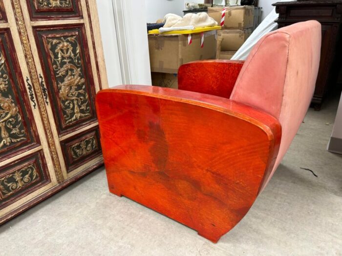 1920s french art deco goatskin lounge chair andre arbus attributed 3890