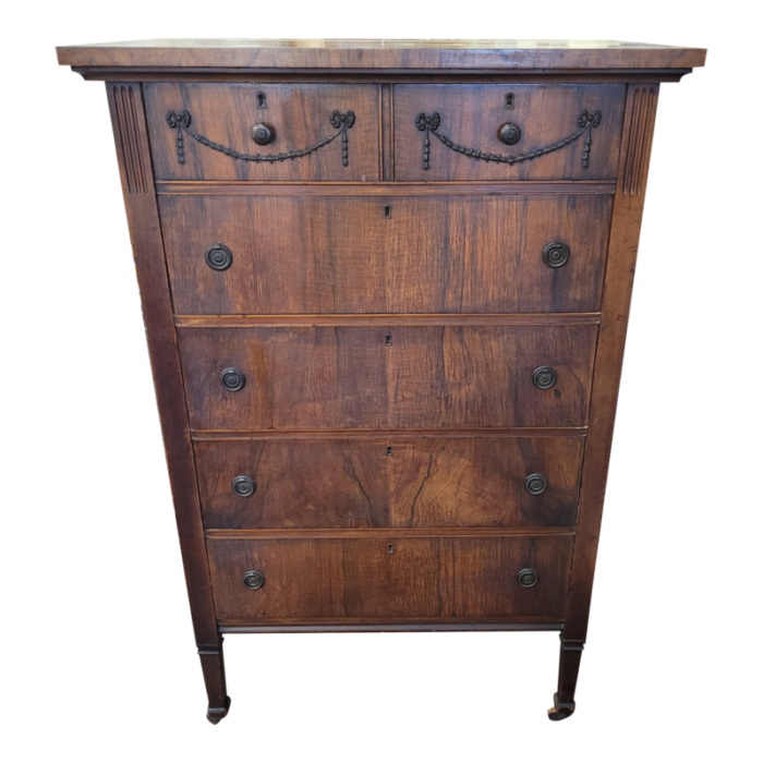 1920s rosewood french tall dresser 8952