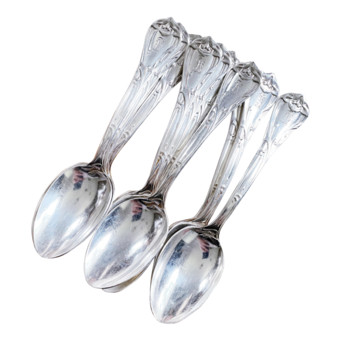 1930s silver plated teaspoons from hotel jefferson st louis set of 10 4820