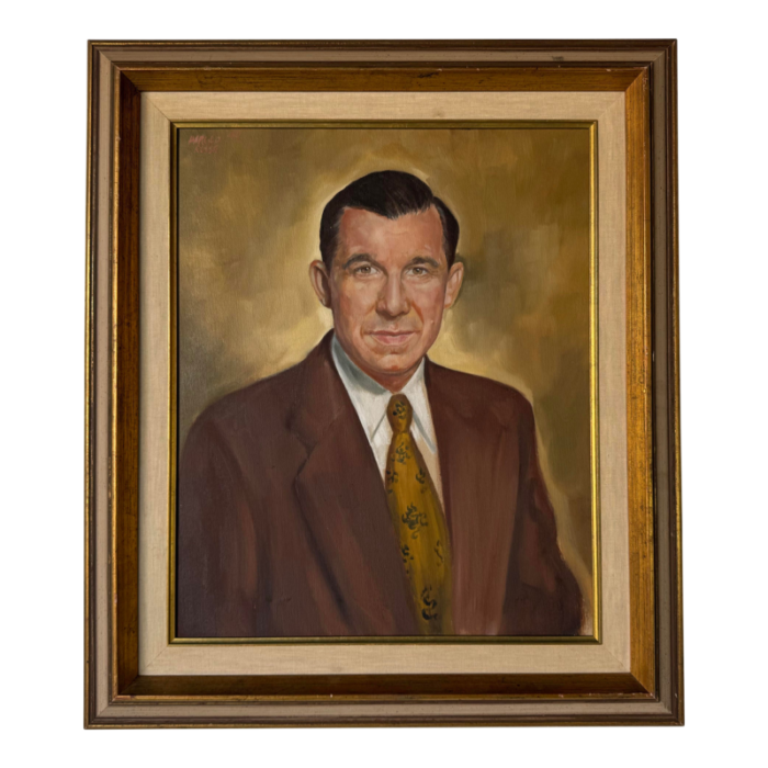 1940s harglo rosse oil on canvas portrait painting of a gentleman man 7278