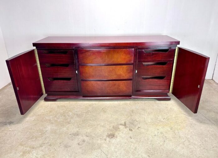 1940s mid century deco modern mahogany chest of drawers dresser 9304