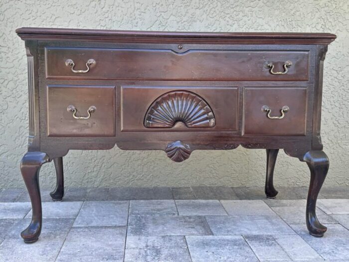 1940s vintage queen anne style low boy cedar lined hope chest 0001