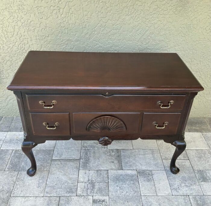 1940s vintage queen anne style low boy cedar lined hope chest 4699