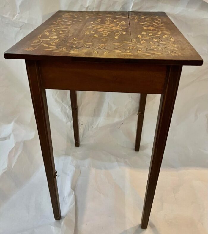 1950s vintage inlaid mahogany stand side table 3065