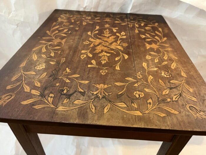 1950s vintage inlaid mahogany stand side table 9531