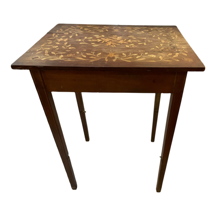 1950s vintage inlaid mahogany stand side table 9792