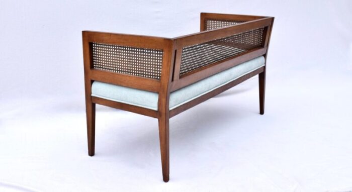 1950s walnut window bench in the manner of edward wormley for dunbar 1058