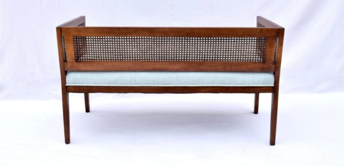 1950s walnut window bench in the manner of edward wormley for dunbar 1852