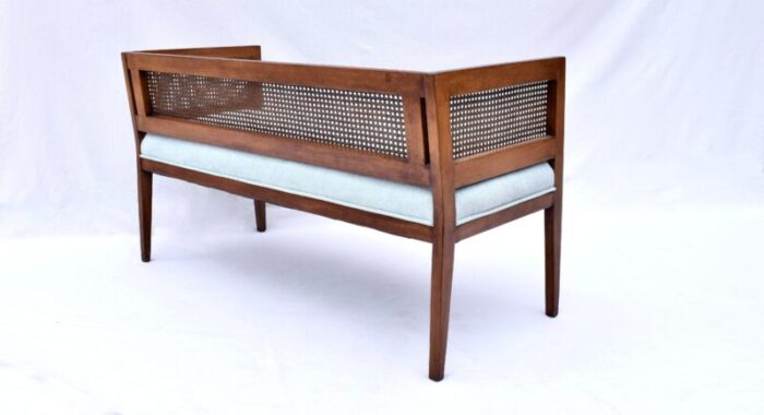 1950s walnut window bench in the manner of edward wormley for dunbar 3474