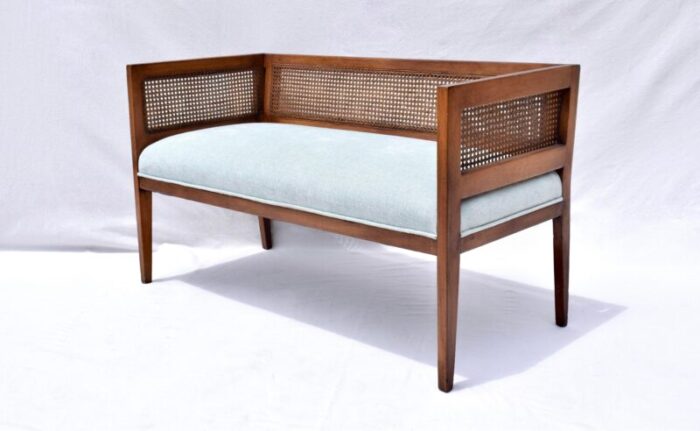 1950s walnut window bench in the manner of edward wormley for dunbar 7162