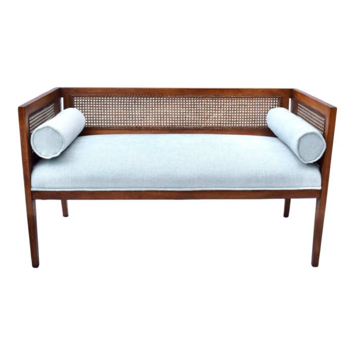 1950s walnut window bench in the manner of edward wormley for dunbar 8527