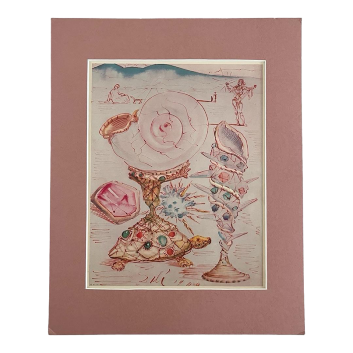 1956 after dali turtle and jewels first edition period lithograph from mrs albert d lasker collection 3320