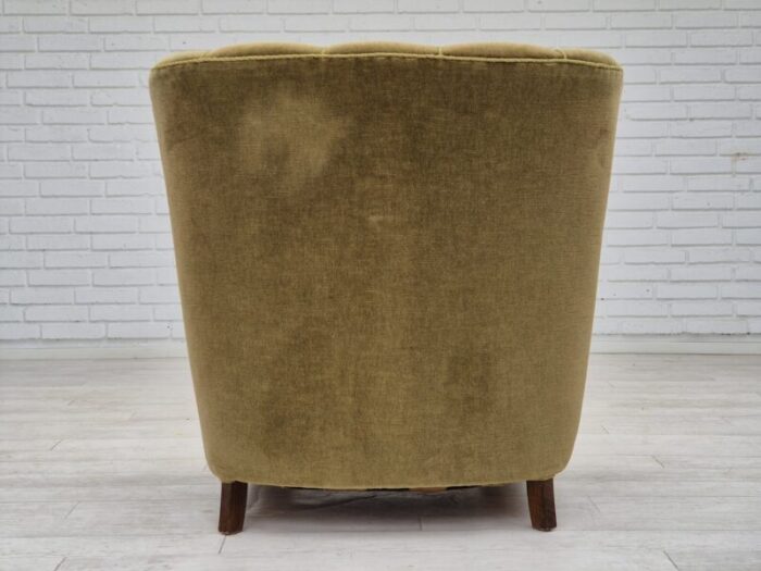 1960s danish vintage armchair furniture velour dark beech wood 4644