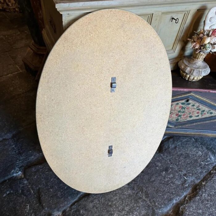 1960s gio ponti style mid century modern brass oval italian wall mirror 8349