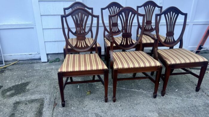 1960s hepplewhite style dining chairs set of 6 3892