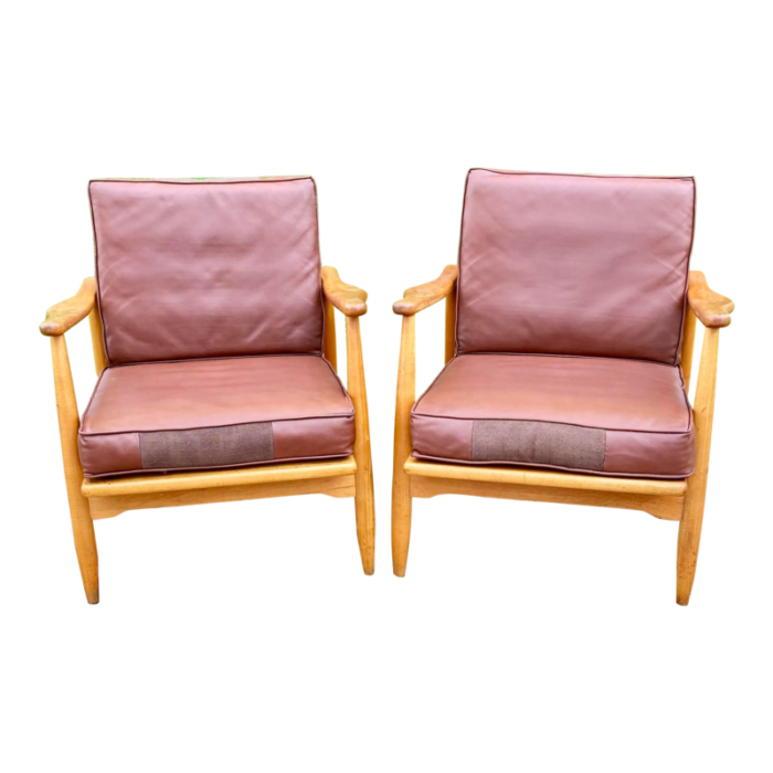 1960s mid century modern danish lounge chairs set of 2 0883