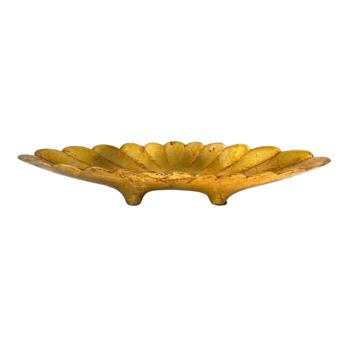 1960s mid century vintage anthony freeman mcfarlin scalloped gold console dish ceramics 568 1086