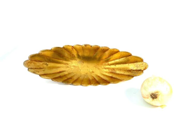 1960s mid century vintage anthony freeman mcfarlin scalloped gold console dish ceramics 568 1332