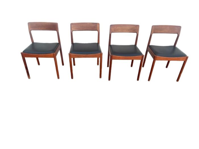 1960s set of 4 mid century modern vintage teak dining chairs by norgaards mobelfabrik rodding denmark 3793