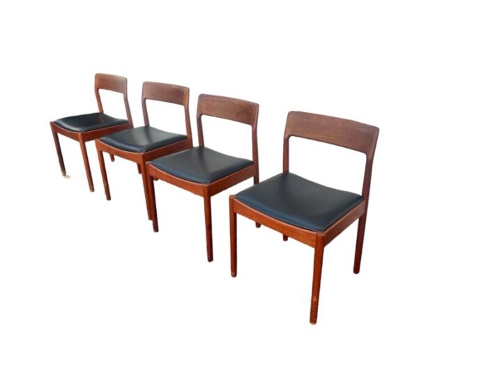 1960s set of 4 mid century modern vintage teak dining chairs by norgaards mobelfabrik rodding denmark 6416