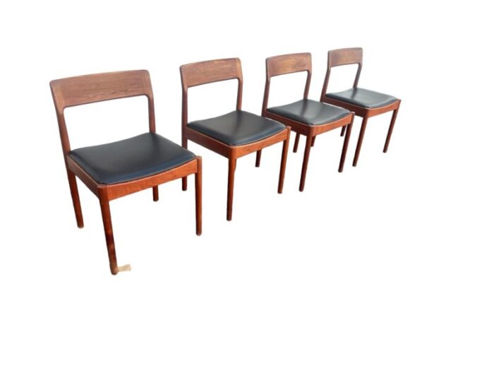 1960s set of 4 mid century modern vintage teak dining chairs by norgaards mobelfabrik rodding denmark 8281