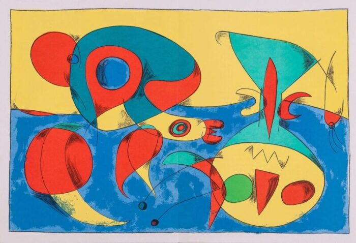 1966 joan miro original lithograph dm0487d derriere le miroir 3368