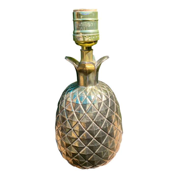 1970s brass pineapple hollywood regency table lamp 1288