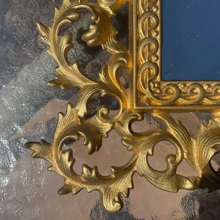 1970s french rococo style beveled mirror with bronze frame 1850