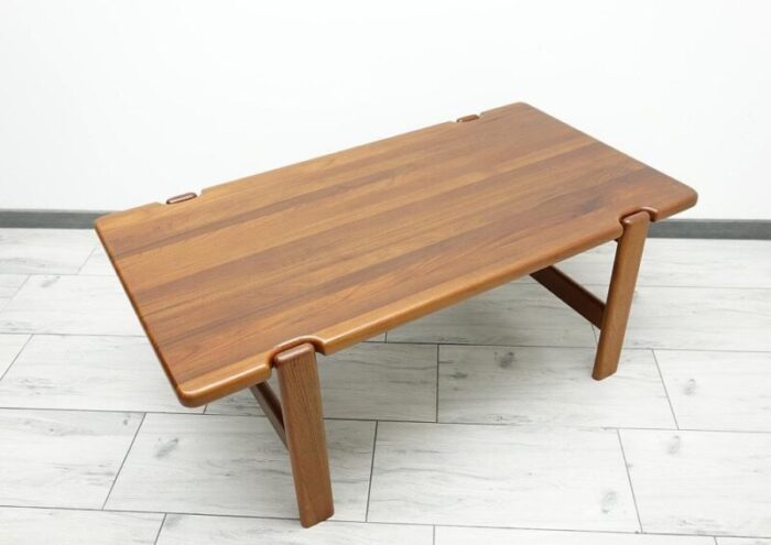 1970s stylish coffee table made of vintage solid teak wood after professional renovation 7126