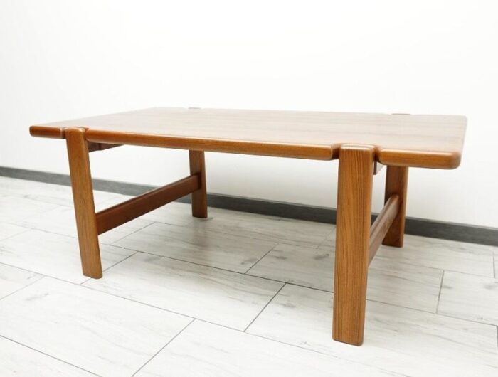 1970s stylish coffee table made of vintage solid teak wood after professional renovation 9501