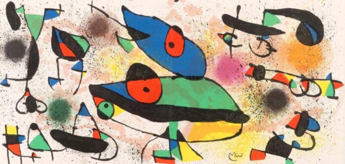 1974 joan miro signed original lithograph sculpture 2 2084