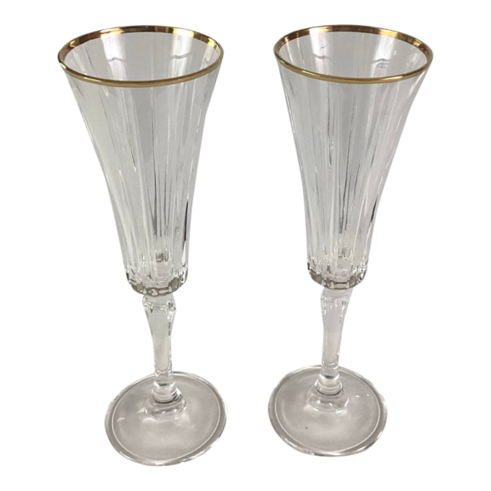 1980s fluted gold rimmed champagnes novecento by royal crystal rock a pair 1930