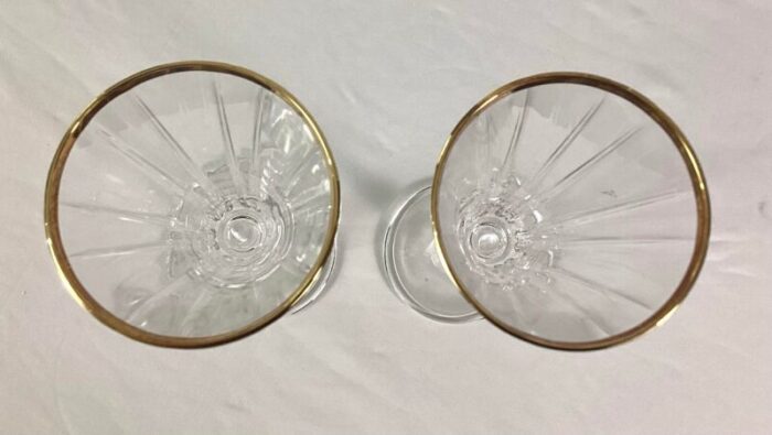 1980s fluted gold rimmed champagnes novecento by royal crystal rock a pair 2284