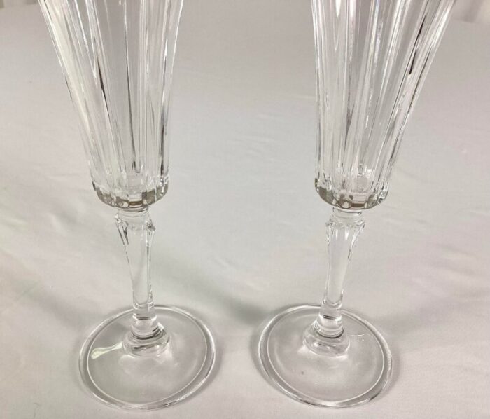 1980s fluted gold rimmed champagnes novecento by royal crystal rock a pair 6583