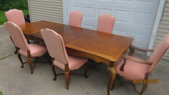 1980s french style baker dining room set of 7 0755