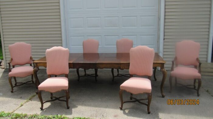 1980s french style baker dining room set of 7 2191