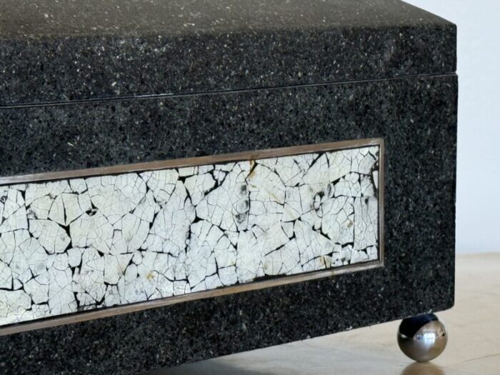 1980s maitland smith attributed stone and nickel box 8374