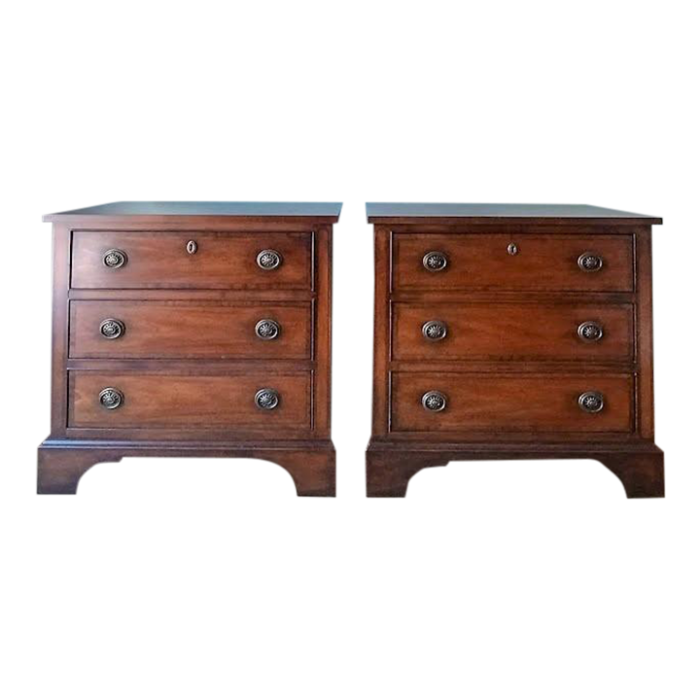 1990s a pair of mahogany nightstands chest of drawers by henredon 3514